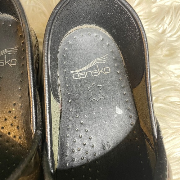 Dansko Professional Brown Tooled Floral Stamp Leather Clogs EU Size 39 US 8.5 - Picture 7 of 11